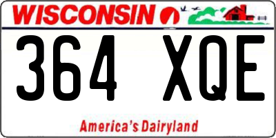 WI license plate 364XQE