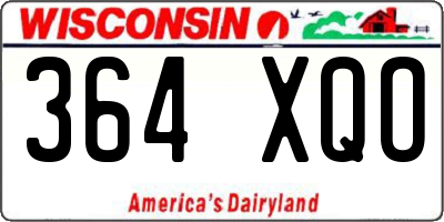 WI license plate 364XQO