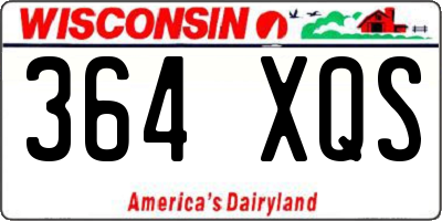 WI license plate 364XQS