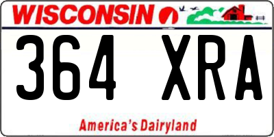 WI license plate 364XRA