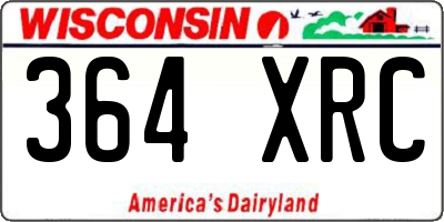 WI license plate 364XRC