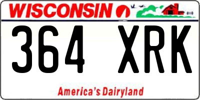 WI license plate 364XRK