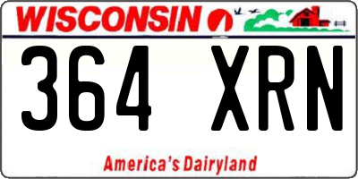 WI license plate 364XRN