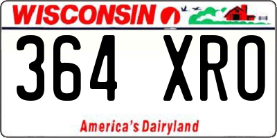 WI license plate 364XRO