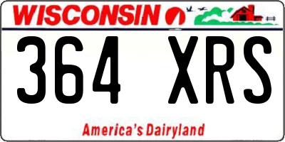 WI license plate 364XRS