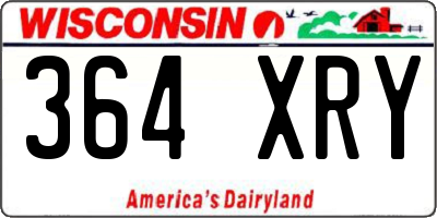 WI license plate 364XRY