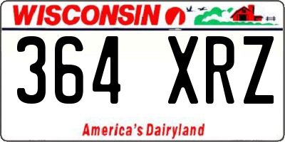 WI license plate 364XRZ