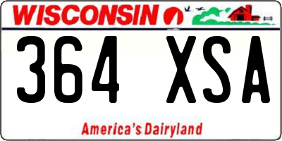 WI license plate 364XSA