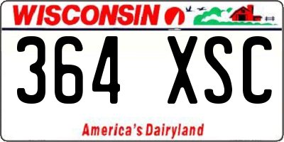 WI license plate 364XSC