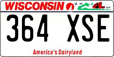 WI license plate 364XSE