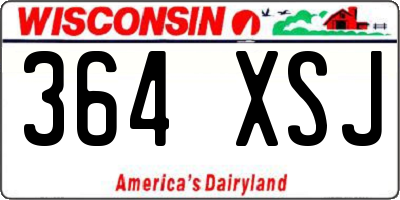 WI license plate 364XSJ