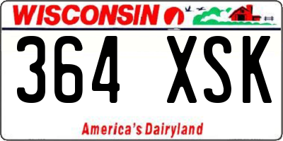 WI license plate 364XSK