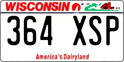 WI license plate 364XSP