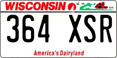 WI license plate 364XSR