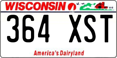 WI license plate 364XST