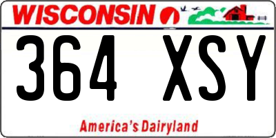 WI license plate 364XSY