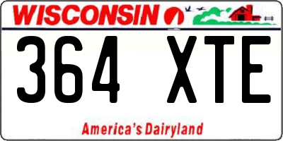 WI license plate 364XTE