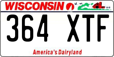 WI license plate 364XTF