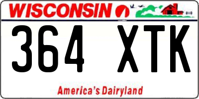WI license plate 364XTK