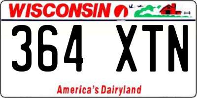 WI license plate 364XTN