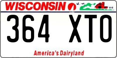 WI license plate 364XTO