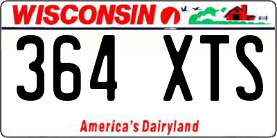WI license plate 364XTS