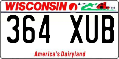 WI license plate 364XUB