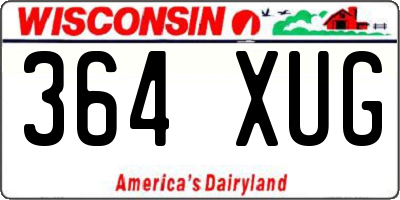 WI license plate 364XUG