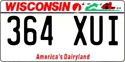 WI license plate 364XUI