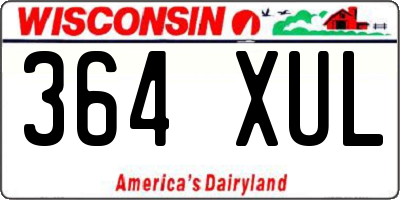 WI license plate 364XUL