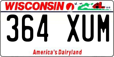 WI license plate 364XUM