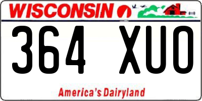 WI license plate 364XUO