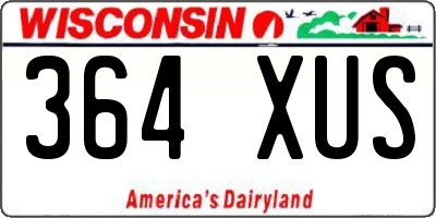 WI license plate 364XUS