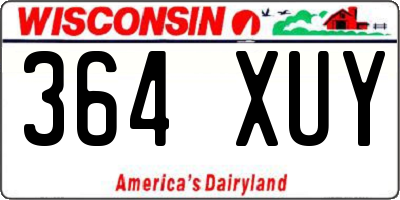 WI license plate 364XUY