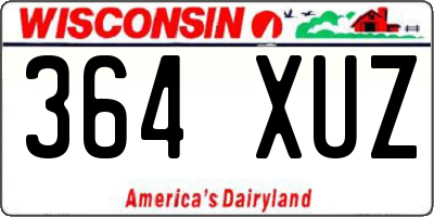 WI license plate 364XUZ