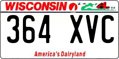 WI license plate 364XVC