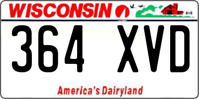 WI license plate 364XVD
