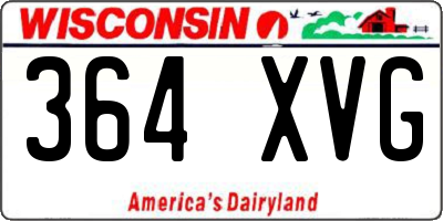 WI license plate 364XVG