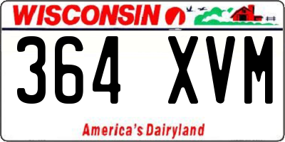 WI license plate 364XVM