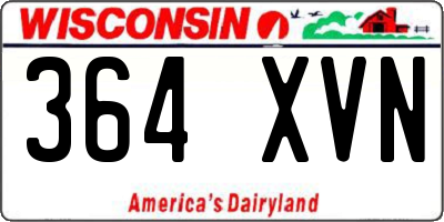WI license plate 364XVN
