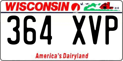 WI license plate 364XVP