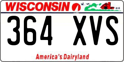 WI license plate 364XVS