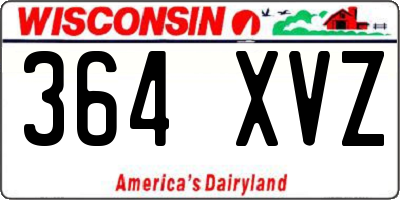 WI license plate 364XVZ
