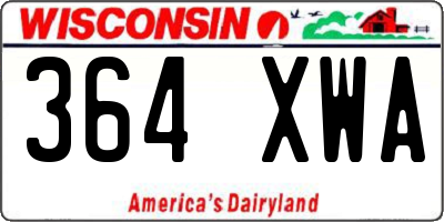 WI license plate 364XWA