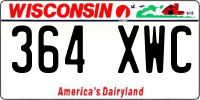 WI license plate 364XWC