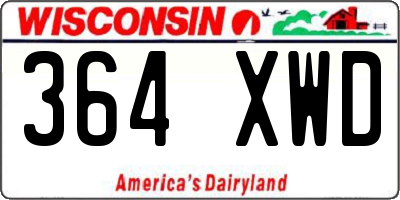 WI license plate 364XWD