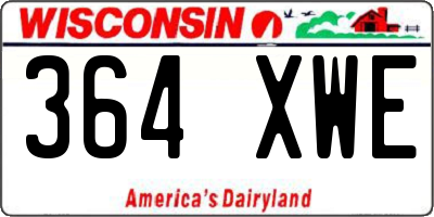 WI license plate 364XWE