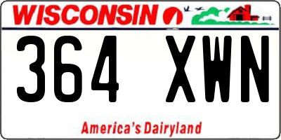 WI license plate 364XWN