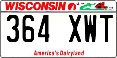 WI license plate 364XWT