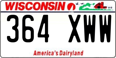 WI license plate 364XWW